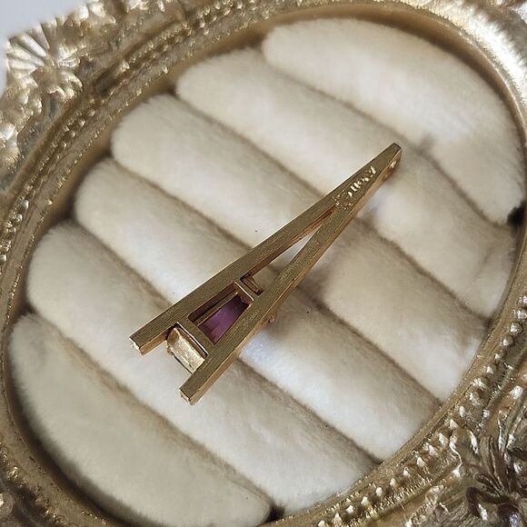 Avon Gold Tone and Purple Glass Stone Women's Pendant - Picture 3 of 4